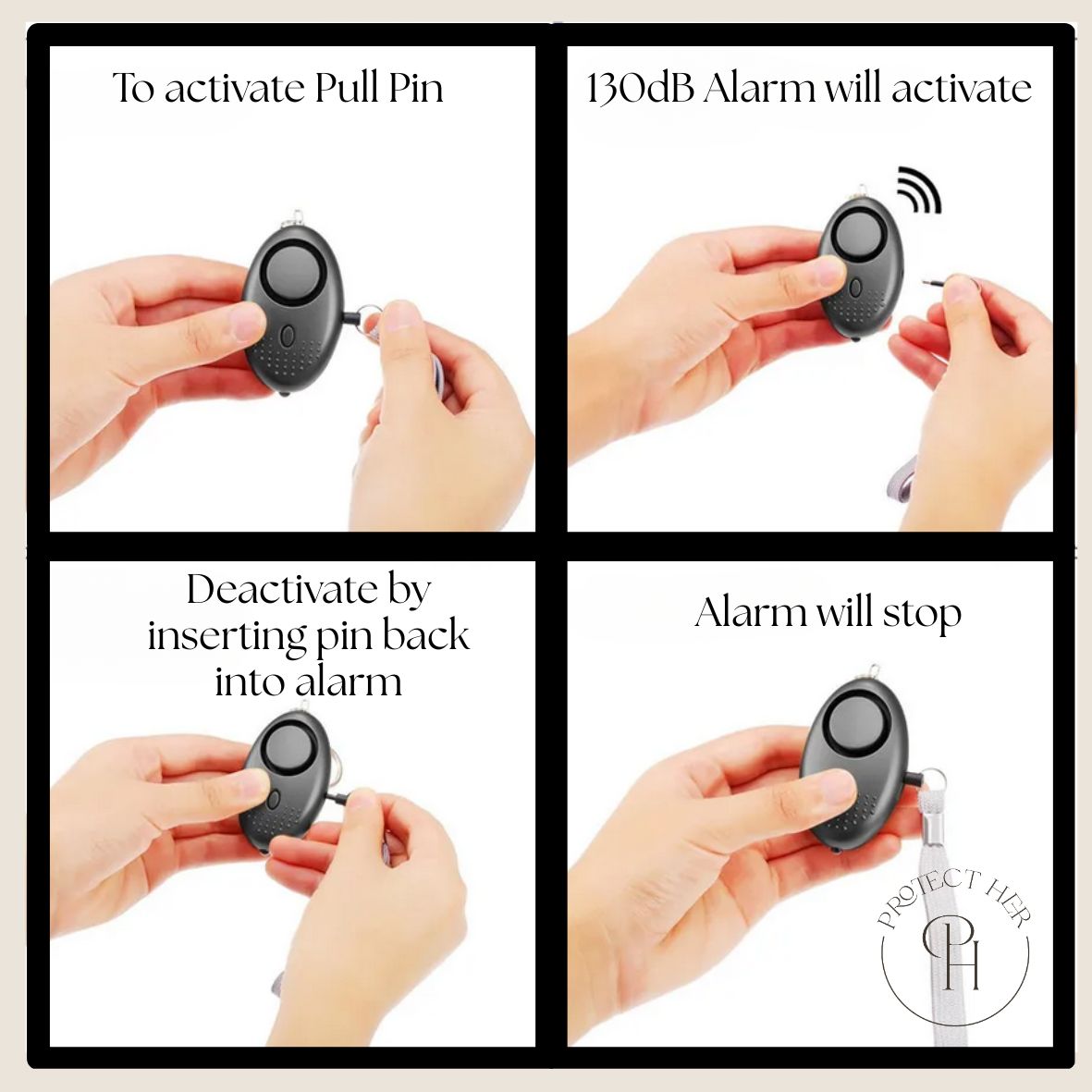 Keyring Protector - Emergency Panic Alarm 130dB